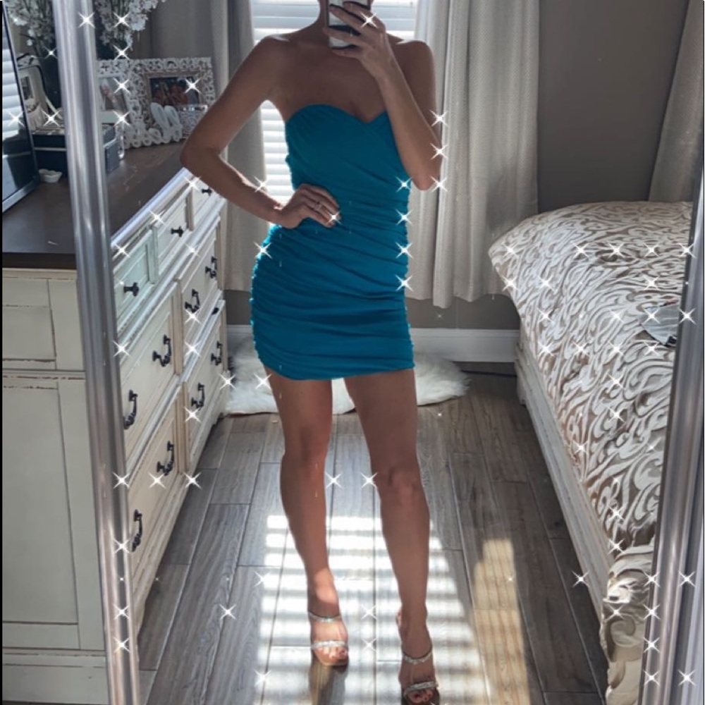 Ocean blue tube dress